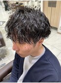 波巻きスパイラルパーマツイストスパイラルパーマメンズマッシュ
