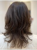 30代40代ふんわりパーマアッシュベージュナチュラル透明感