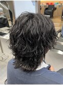 波巻きウルフパーマ刈り上げメンズ万代新潟駅