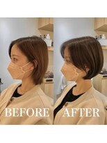 イミ(imi)&nbsp;大人ボブ/ストレート/グレージュカラー/前髪/髪質改善[登戸]