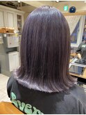 ラベンダーカラー×切りっぱなしボブ