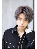 センターパートマッシュソフトツーブロック刈り上げアップバング