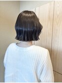 切りっぱなしボブ ウェーブアレンジ