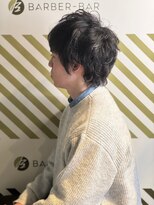 バーバーバー アカバネ(BARBER-BAR AKABANE) 好印象を与える黒髪パーマスタイル ニュアンス/シャドウ#3