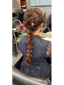 ヘア フラッグ 西葛西店(hair flag) 【ゆるっと華やか♪】お呼ばれ編み下ろしアレンジ