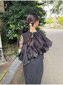 ヘアセット/ヘアアレンジ/三つ編み/タイトヘア/シンプルヘア