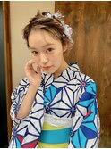 浴衣ショートニュアンスヘアアレンジ♪