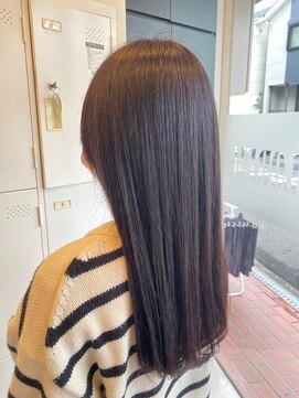 ローレン(LOREM) ピンクブラウン、ロング、ストレートパーマ8.21暗めカラー