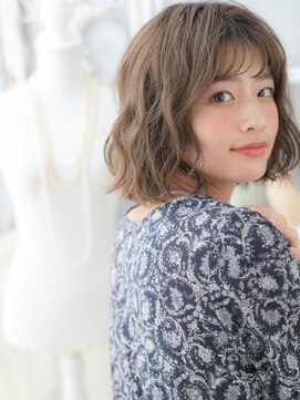 モッズヘア 越谷(mod's hair) グレーベージュ小顔ゆるふわボブパーマA2越谷20代30代40代