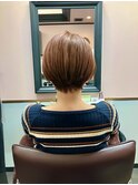 ショートボブ×白髪ぼかしハイライト葛西髪質改善|葛西縮毛矯正
