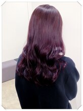 エクラヘアーズボウグループ(eclat hair’s BEAU group)&nbsp;ディーププラム・ロングレイヤー★韓国風くびれウェーブ