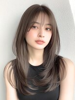 ロティー(loty)&nbsp;レイヤー 顔周りカット 前髪 ブラウン 透明感カラー 髪質改善