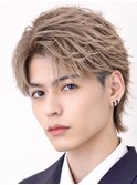 ハイトーンカラーフェザーパーマニュアンスパーマセンターパート