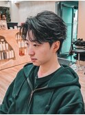 MEN’S/リバースセンターパート/ニュアンスパーマ/河原町