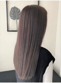 ストレートロング×ダークグレーベージュ