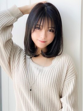 アグ ヘアー ブラウン 燕三条店(Agu hair brown) 《Agu hair》正統派暗髪×内巻きミディ