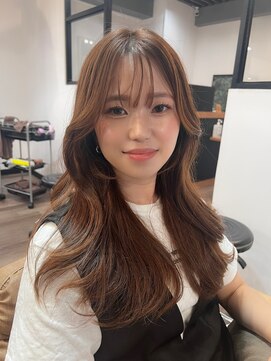 オリジンアド(ORIGIN+) サイドバング/レイヤーカット/milk tea beige