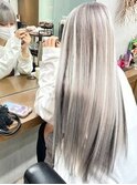 シールエクステ×ホワイトアッシュ★ハイライト&ローライトMix