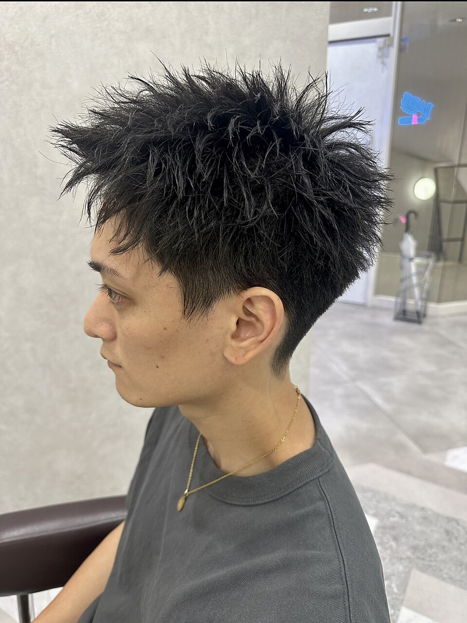 スパイキーショートボックスショート刈り上げ：L184291349｜ジェイド