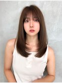 リフトレイヤー センターパート ブリーチ縮毛矯正 ヨジャドル12