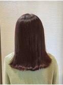 こっくりカラー/ツヤ髪/外ハネロブ/深みブラウン/秋冬/透明感