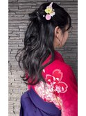 卒業式ヘアセットハーフアップアレンジ岡山南中央町