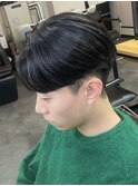 センターパート韓国風コンマヘアニュアンスパーマセンター分け