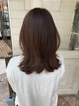 シェノン 赤羽店(CHAINON) 2025年人気外ハネくびれミディアムナチュラルブラウン艶カラー