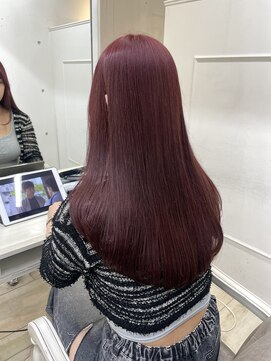 シーン(seen) 【ワインレッド】小顔くびレイヤーカットブリーチなし暖色