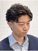 フェザーパーマ/ビジネス/ツーブロ/メンズショート/マッシュ