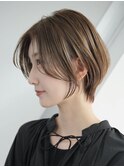 横浜西口大人ショートボブくびれショートヘア切りっぱなしボブ