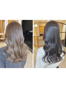 【白髪カバー】気になり始めの白髪ぼかしもお任せ！髪質改善カラーでダメージレスで美しい艶髪に♪