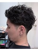 ツイストスパイラルパーマショートレイヤーマッシュツーブロック