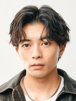 テン 心斎橋(tenn.) メンズセンターパート七三分けパートニュアンスパーマ刈り上げ