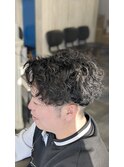 メンズカット+刈り上げ+波巻きパーマ+メンズパーマ
