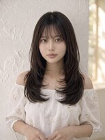 リビンバイアフロート(Livin by afloat)&nbsp;韓国風ロングレイヤー/ワンホンロング/透明感ブラウン