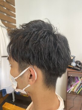 ルー(loup) メンズショート/メンズカット/ブロック/束感ショート/黒髪