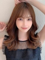 アフロート ディル(AFLOAT D'L)&nbsp;小顔薄めバングピンクブラウンレイヤーエアリーロング前髪美髪