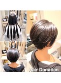ヘアドネーションでショートボブに