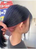 *ピンクカラーインナーカラー新百合ヶ丘ショートボブ髪質改善