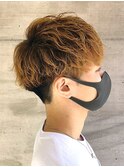 20代30代メンズスパイラルパーマワイルドオシャレ感アッシュ