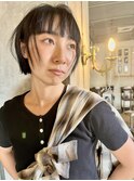 大人綺麗な小顔襟足スッキリショートボブ 30代40代50代