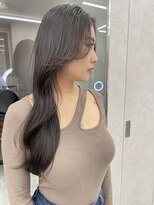 ロンド マーレ 天神大名店(Lond mare) レイヤーカット 韓国ヘアカット グレージュ オリーブベージュ