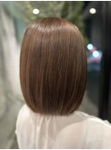 艶感ボブ イルミナカラー 髪質改善ストレート