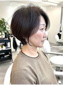 40.50代にオススメ大人ショートボブ耳かけ
