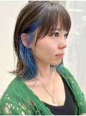 1ブリーチでできるブルージュインナーカラー/イヤリングカラー