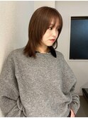 大平/ケアブリーチカラーベージュ顔まわりレイヤー前髪カット