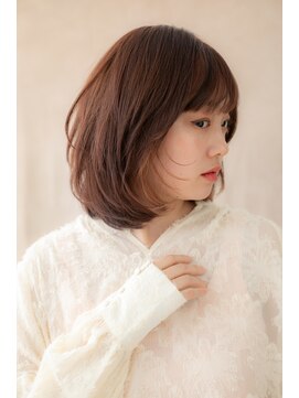 カバーヘア ブリス 川口(COVER HAIR bliss) ミルクティーピンクイヤリングカラーボブウルフZ川口20代30代