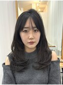 セミロング　韓国　レイヤー