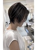 ショートコントラストハイライト/白髪ぼかし